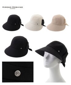 MOONBAT 【遮光100％/遮熱/UV】HIROKO KOSHINO(ヒロコ コシノ)遮光 リボンジョッキー 帽子 ゆったりMサイズ 手洗い可能/サイズ調整可能