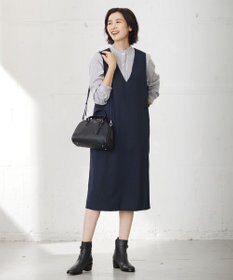 J.PRESS LADIES L 【洗える】LANATEC シャークスキン&ヘリンボーン ジャンパースカート
