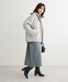 Green Parks ニットフード付きウーリーブルゾン