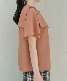 Tiaclasse L スクエアカラーフレアスリーブブラウス