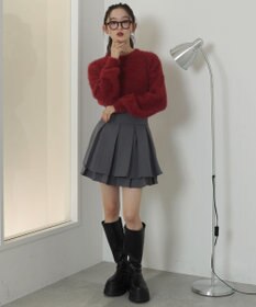 WEGO ハイウエスト2段プリーツスカパン