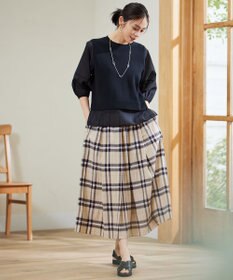 自由区 L 【カタログ掲載・洗える】シアーブライトチェック スカート