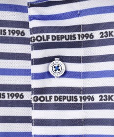 23区GOLF 【MEN】【吸水速乾・UVケア】ボーダーロゴ 半袖シャツ