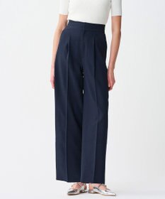 uncrave ウォッシャブルドライサップ ワイドパンツ（サスペンダー付き） ネイビー