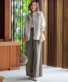 23区 S 【洗える】ドライ2WAYストレッチ チェック ワイドパンツ