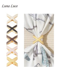 MOONBAT Luna Luce(ルナルーチェ)スカーフリング パール調 Cross Ring お手持ちのスカーフを通すだけ ギフト