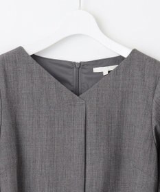 自由区 S 【洗える】ウールミックスストレッチツイル ワンピース