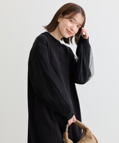 Green Parks 袖チュールニットワンピース