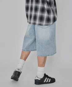 WEGO 【紐で調節可能】スーパーバギーデニムショーツ