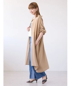 AMERICAN HOLIC 接触冷感バンドカラー切替シャツワンピース