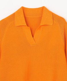 ANY L アクリルガーターポロ衿ニット