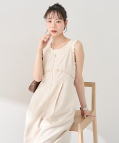 earth music&ecology ミニフリルフロントジップロンパース