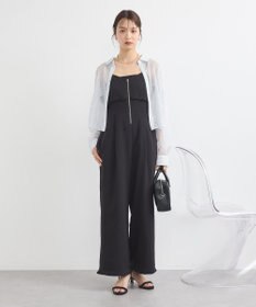 earth music&ecology ミニフリルフロントジップロンパース