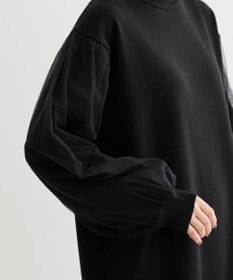 Green Parks 袖チュールニットワンピース