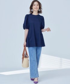 組曲 コットンローン ボリュームスリーブブラウス