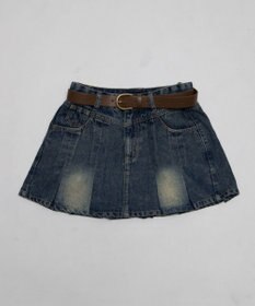 WEGO ベルト付きウォッシュドデニムミニスカパン