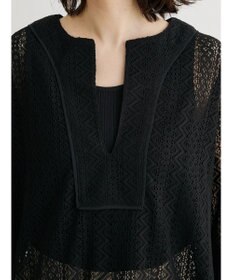 Green Parks カフタンレース７分袖ブラウス