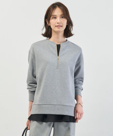 J.PRESS LADIES L 裏毛 ハーフジップ プルオーバー