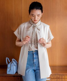 組曲 【洗える】パールポイントショートレングス ジレ