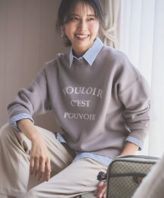 ANY L しあわせタッチメッセージニット