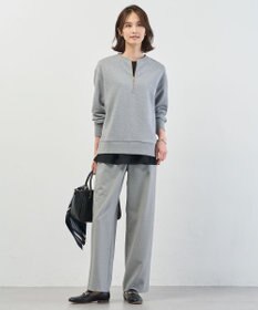 J.PRESS LADIES L 裏毛 ハーフジップ プルオーバー