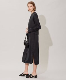 ICB 【洗える】 ルゼブフィブリルサテン シャツワンピース