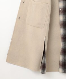 自由区 【リバーシブル】ウールリバー ノーカラーロングコート