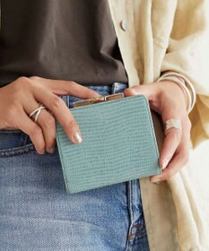 TOPKAPI 【TOPKAPI】イタリアンレザー リザード型押し がま口２つ折り財布 LUCIA ルチア