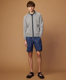 JOSEPH ABBOUD MOUNTAIN 【洗える・イタリア糸使用】 コットンスラブ ニット ブルゾン