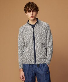 JOSEPH ABBOUD MOUNTAIN 【洗える・イタリア糸使用】 コットンスラブ ニット ブルゾン