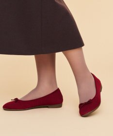 steppi 【洗える/撥水】ラウンド バレエ パンプス ボルドー