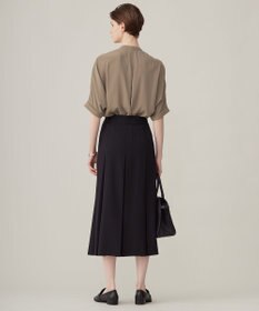 ICB 【新色追加・接触冷感・UVケア・速乾・洗える】BackSatinAmunzen 5分袖バンドカラーブラウス