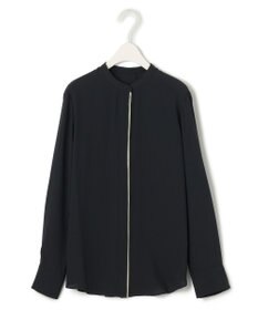 ICB 【WEB限定カラーあり・速乾・洗える】BackSatinAmunzen バンドカラーブラウス