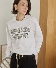 WEGO 【ANGIE VINTAGE】GILDAN カレッジロゴ オーバーサイズ プリント ロンT