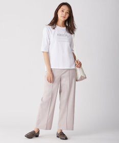 J.PRESS LADIES 【洗える】T/Rシャークスキン セミワイド パンツ