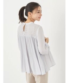 earth music&ecology レースプリーツブラウス