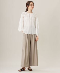 自由区 【洗える】キュプラコットンツイルプルオーバー ブラウス