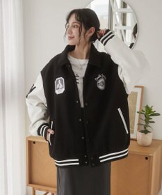 WEGO 【ユニセックス着用ITEM/SMLサイズ展開】メルトンワッペンスタジャン