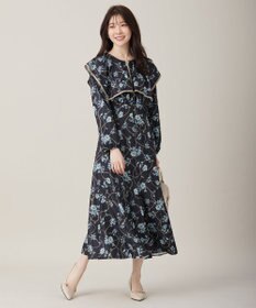 ANY SIS L 【洗える】スカーフデザインプリント ワンピース