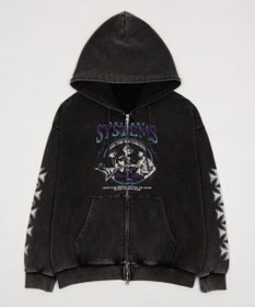 WEGO 【ユニセックス着用ITEM】ブリーチグラフィックZIPパーカー