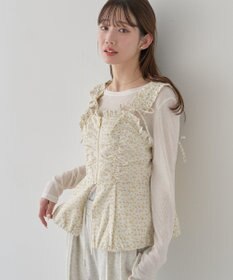 earth music&ecology フラワーペプラムビスチェ