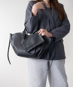 INTER-CHAUSSURES 【ANDREA CARDONE】センターシームレザーハンドバッグ