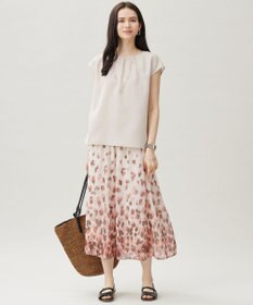 自由区 S 【洗える】ラスティックメッシュバックボウタイ ブラウス