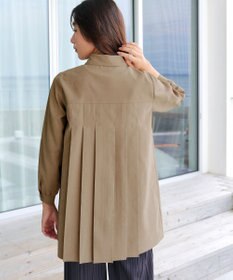 Tiaclasse L ピーチスキンプリーツシャツチュニック