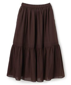 UNFILO エアリー ギャザースカート ブラウン