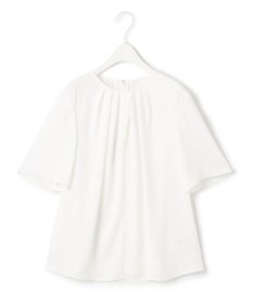 ICB 【洗える】ソフトジョーゼット　ランダムタックブラウス