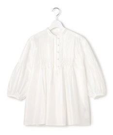 23区 L 【R(アール)】スモッキングタックオーガンザ ピンタック ブラウス