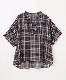 ANY シアーチェックスキッパーブラウス