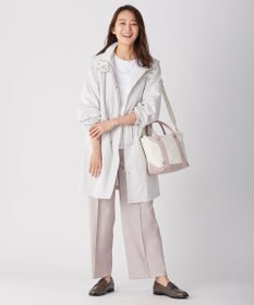 J.PRESS LADIES 【洗える】T/Rシャークスキン セミワイド パンツ