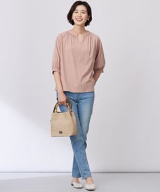 J.PRESS LADIES 【洗える】トリコットバイオ シャーリング カットソー